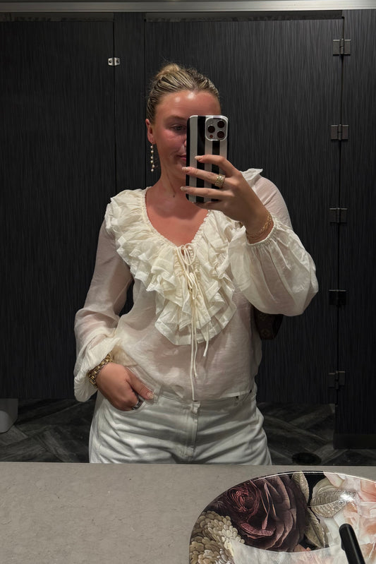 Ruffle Muse Blouse - Cream