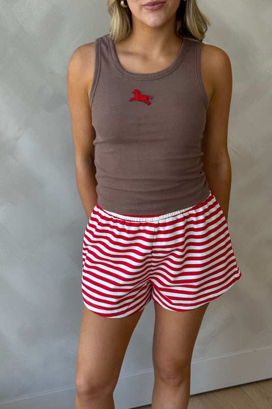 Harbor Stripe Short in Red