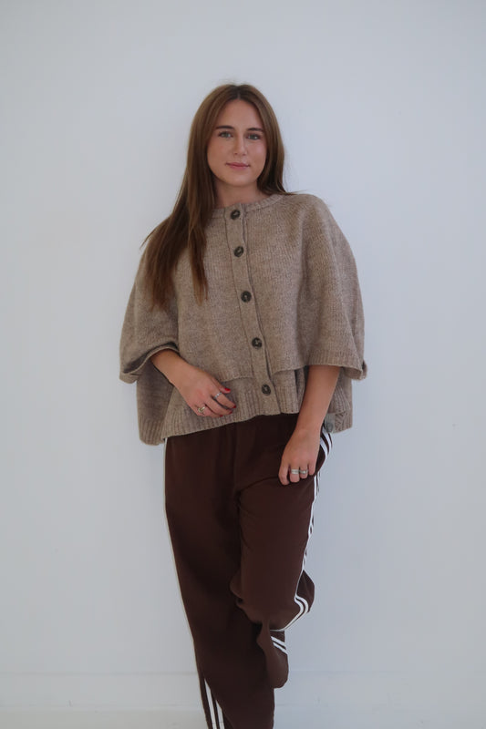 The Cape Cardigan in Taupe