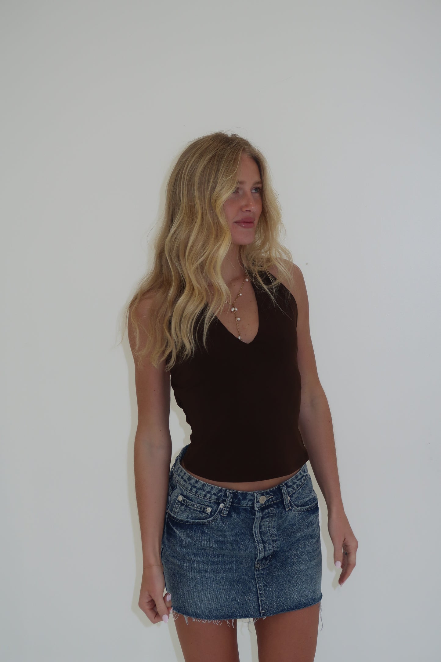 Holden Halter Top in Brown