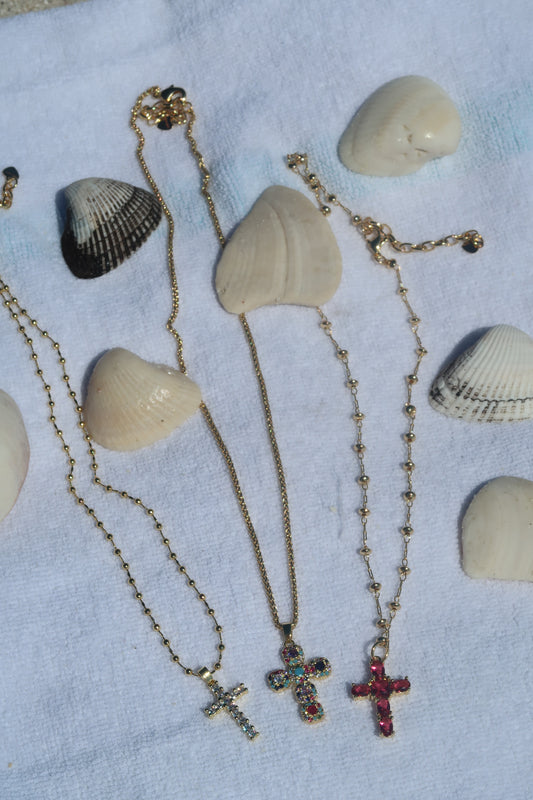 Shining Cross Necklace (Multi)