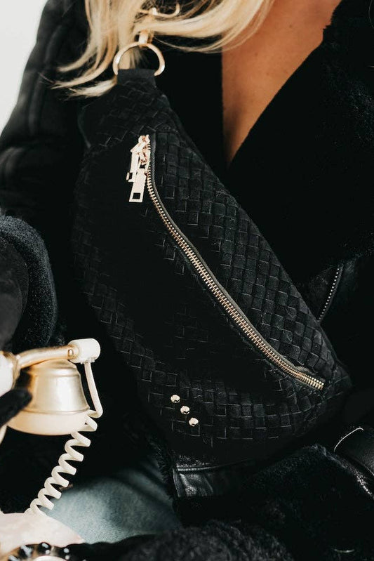 Black Suede Bum Bag