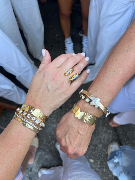 Doubled Pearl Ring - Gold