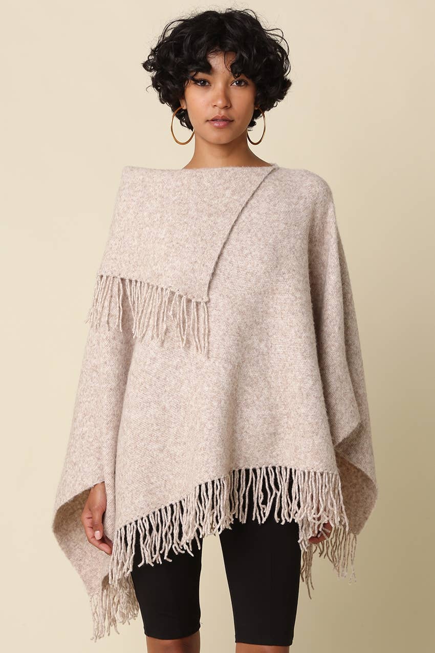 Haven Fringe Knit Poncho
