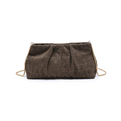 Rue Croc Clutch in Olive