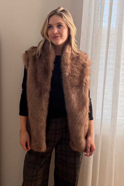 The Fur Vest in Chestnut