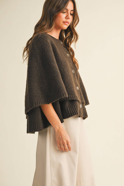 The Cape Cardigan in Espresso