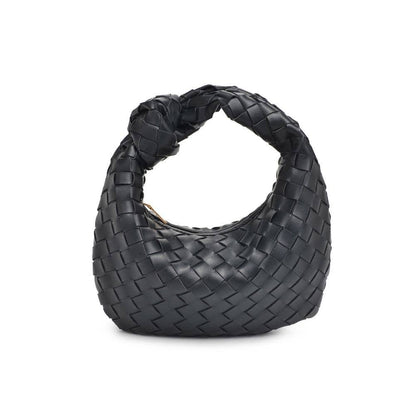 Mini Knot Bag: Black Leather