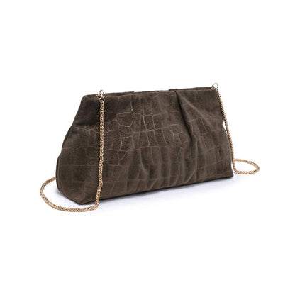 Rue Croc Clutch in Olive