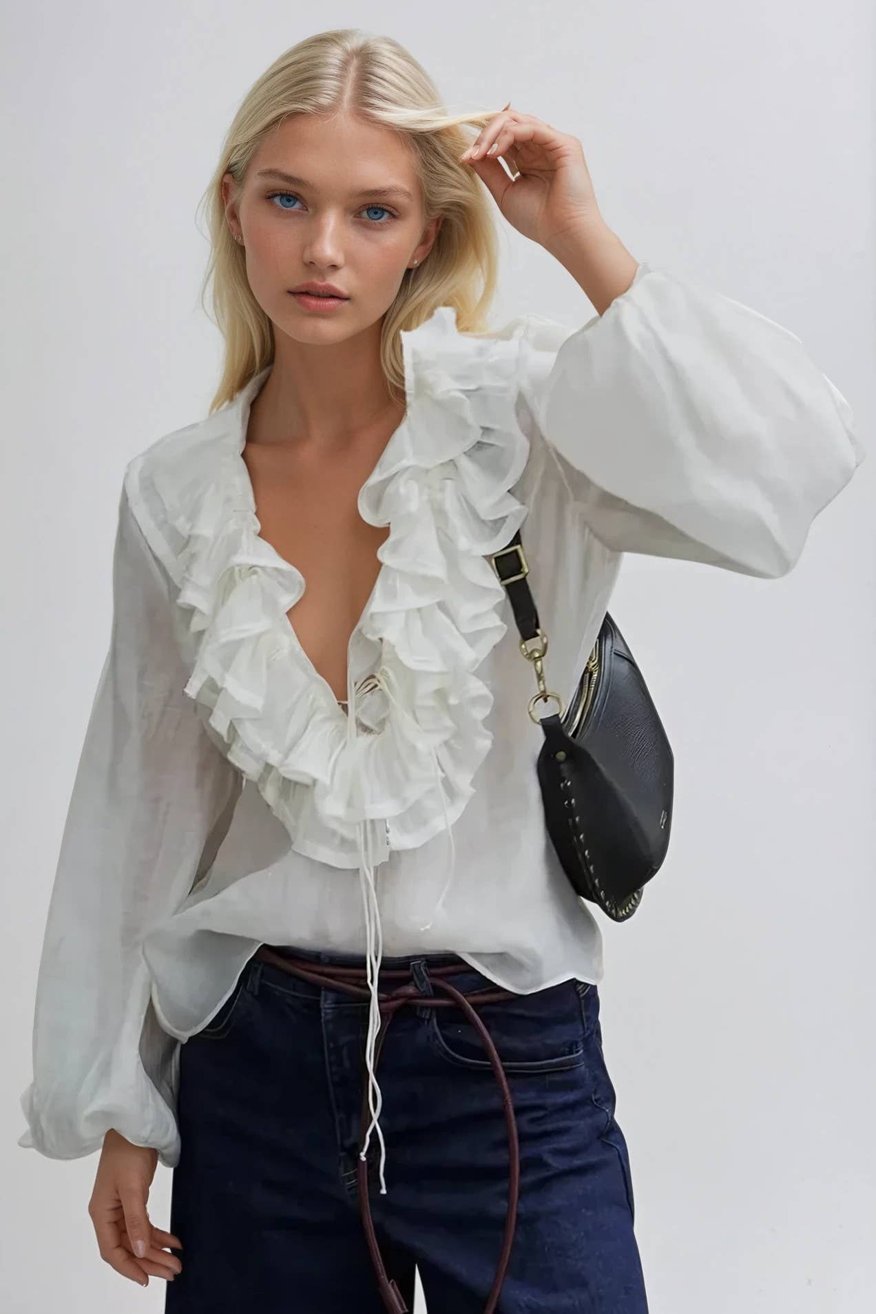 Ruffle Muse Blouse - Cream