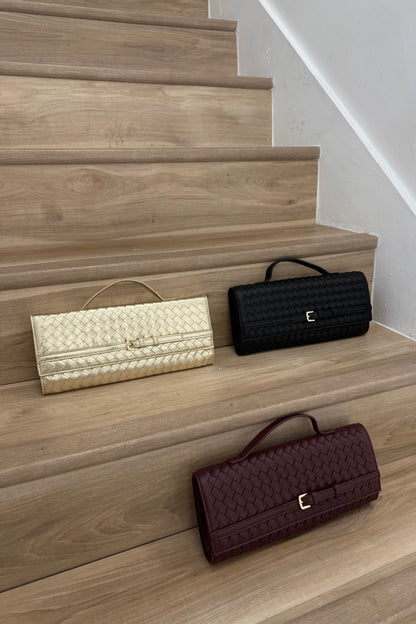 Woven Clutch in Wine