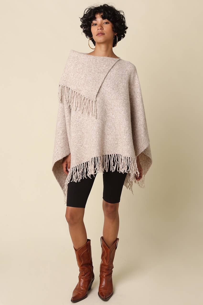 Haven Fringe Knit Poncho
