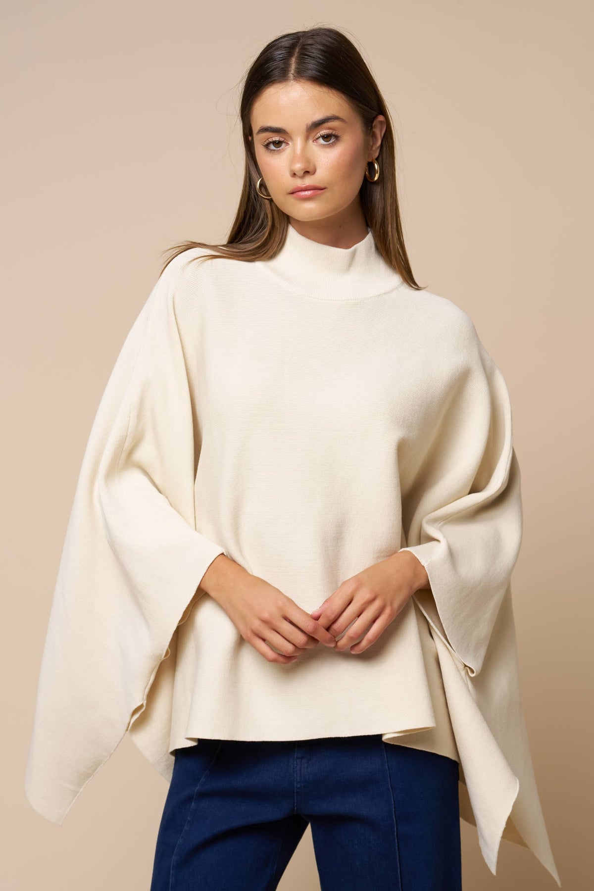 Arden Mock Neck Poncho