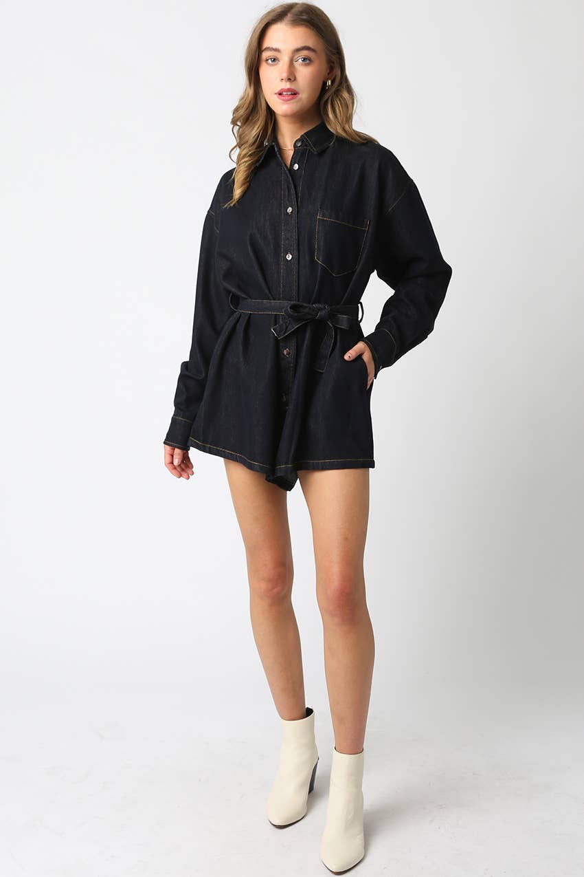 Off Duty Denim Romper