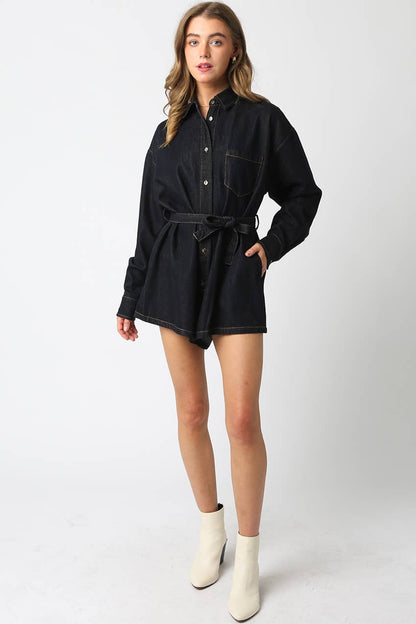 Off Duty Denim Romper