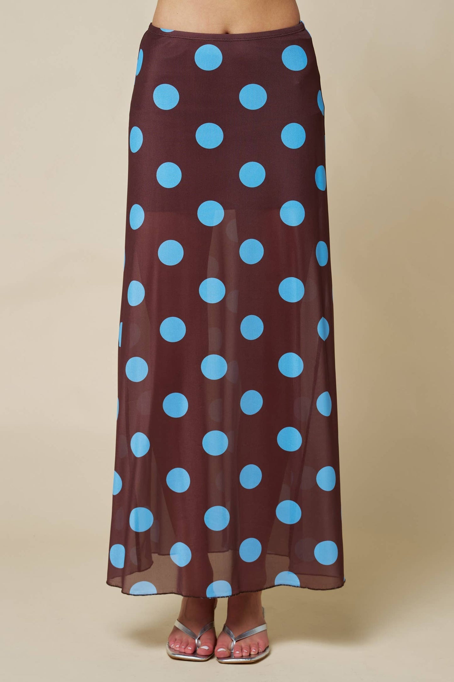 Mocha Dot Maxi Skirt
