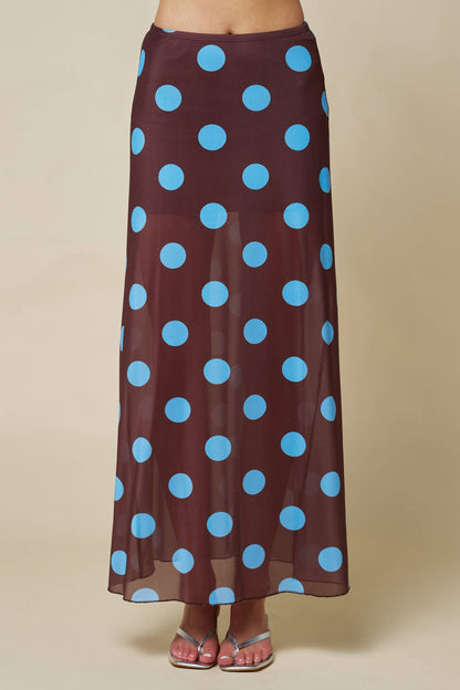 Mocha Dot Maxi Skirt