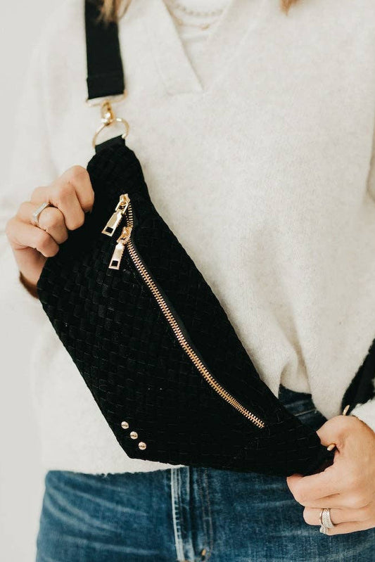 Black Suede Bum Bag