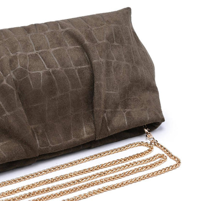 Rue Croc Clutch in Olive