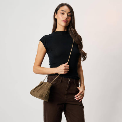 Rue Croc Clutch in Olive