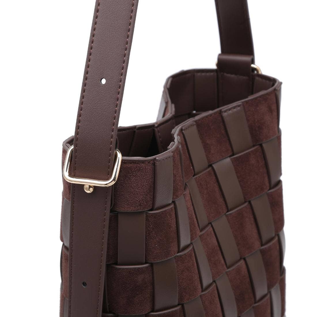 Willa Woven Bucket Bag - Brown