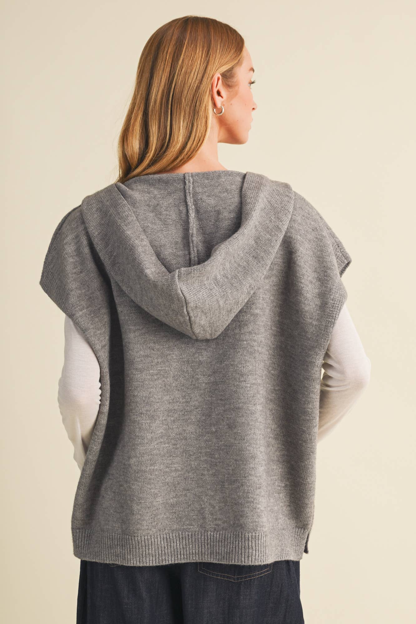 Lexington Hooded Knit Vest – Grey