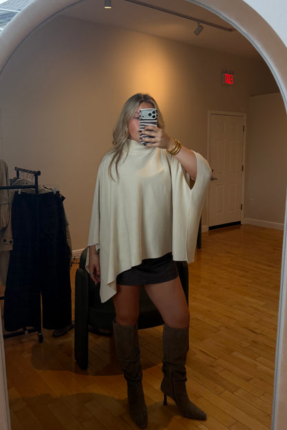Arden Mock Neck Poncho