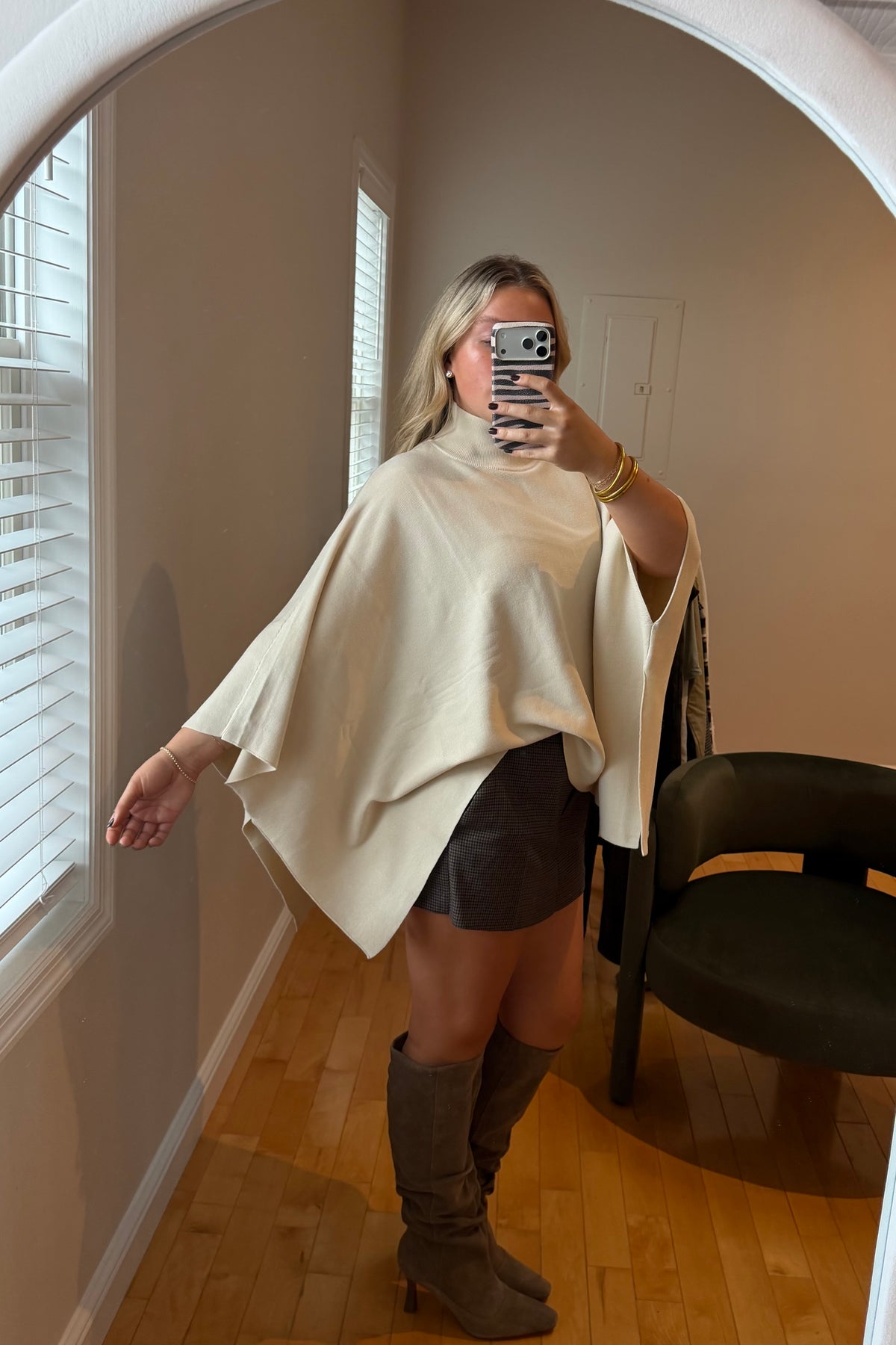 Arden Mock Neck Poncho