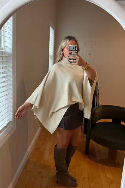 Arden Mock Neck Poncho