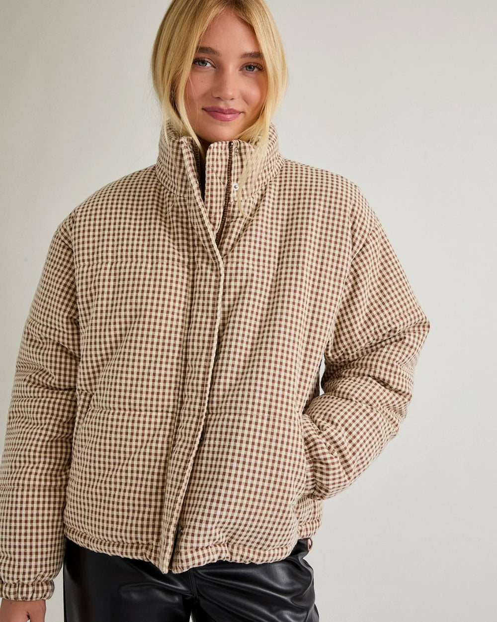 The Riley Gingham Puffer