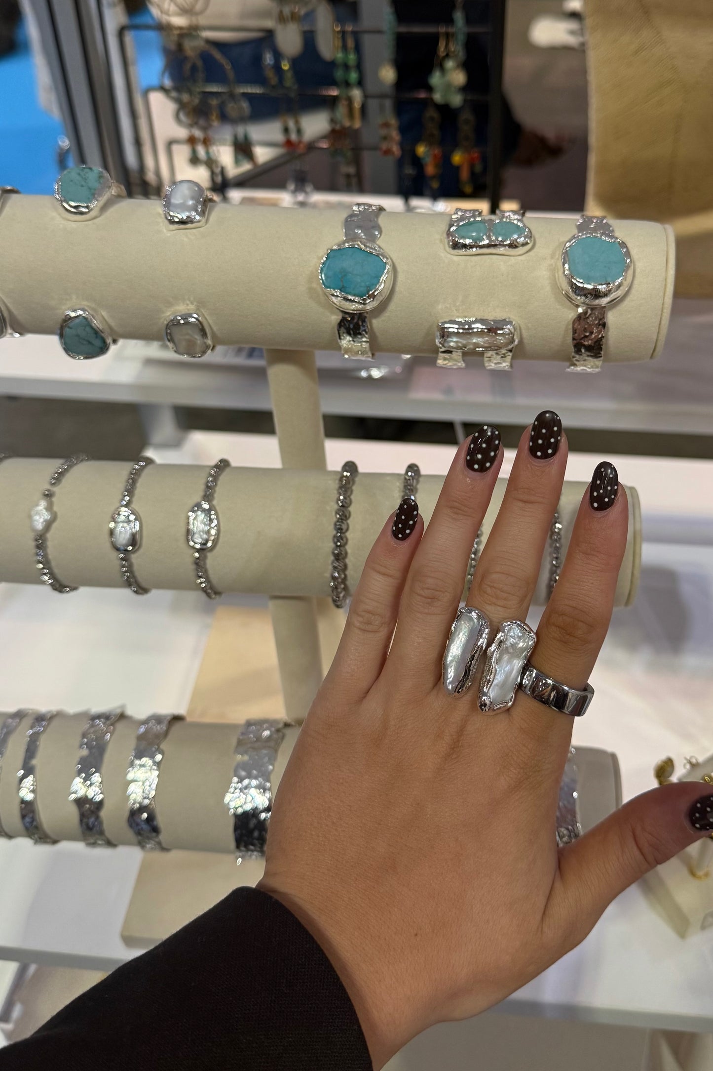 Doubled Pearl Ring - Silver