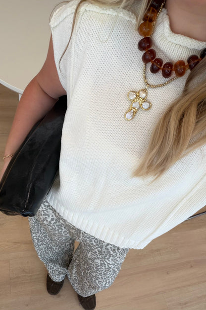Lola Beaded Necklace - Red & Amber