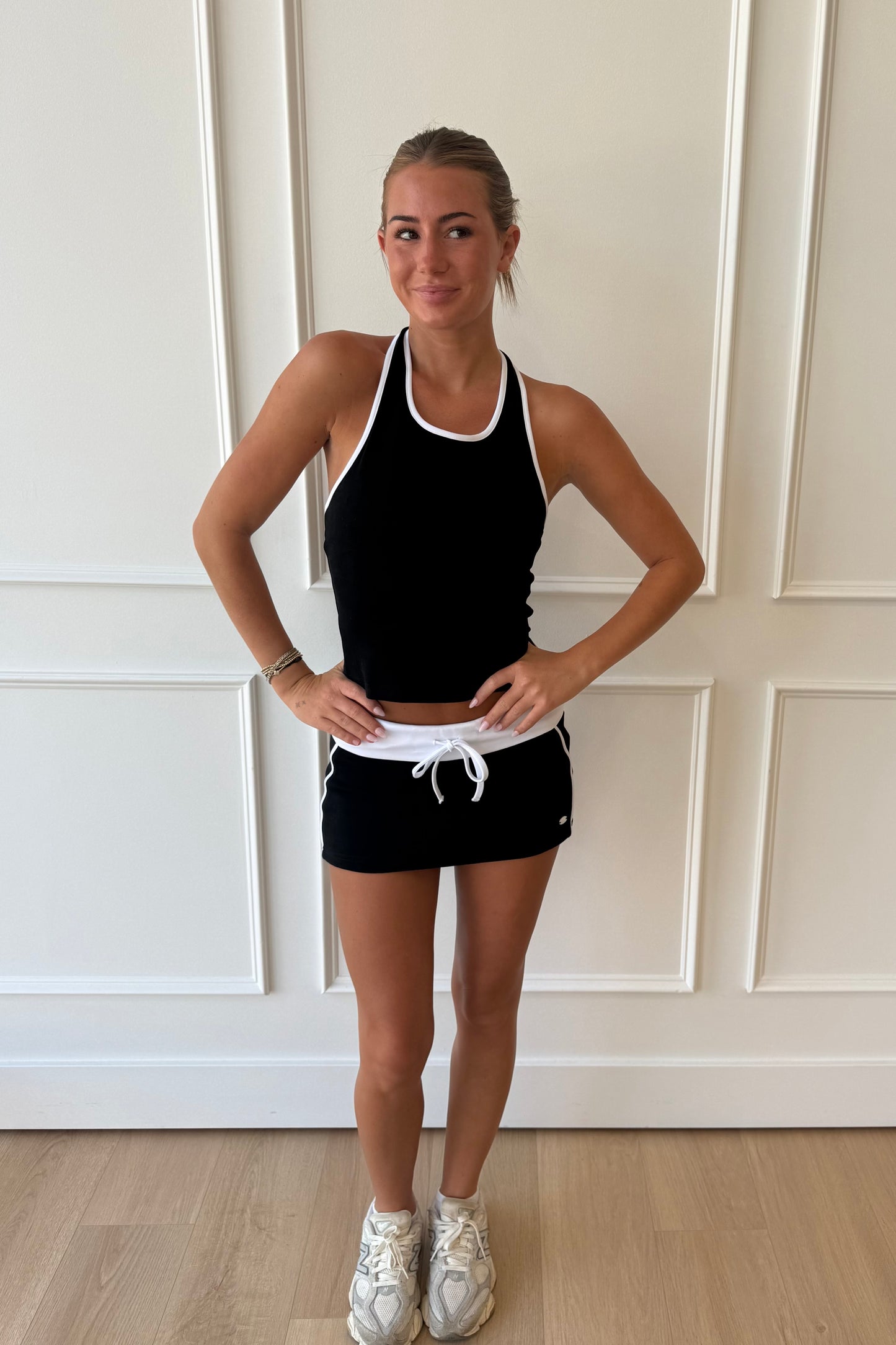 Courtside Halter Tank - Black