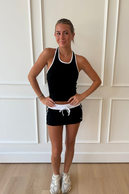 Courtside Halter Tank - Black