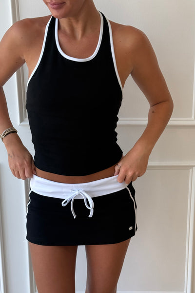 Courtside Halter Tank - Black