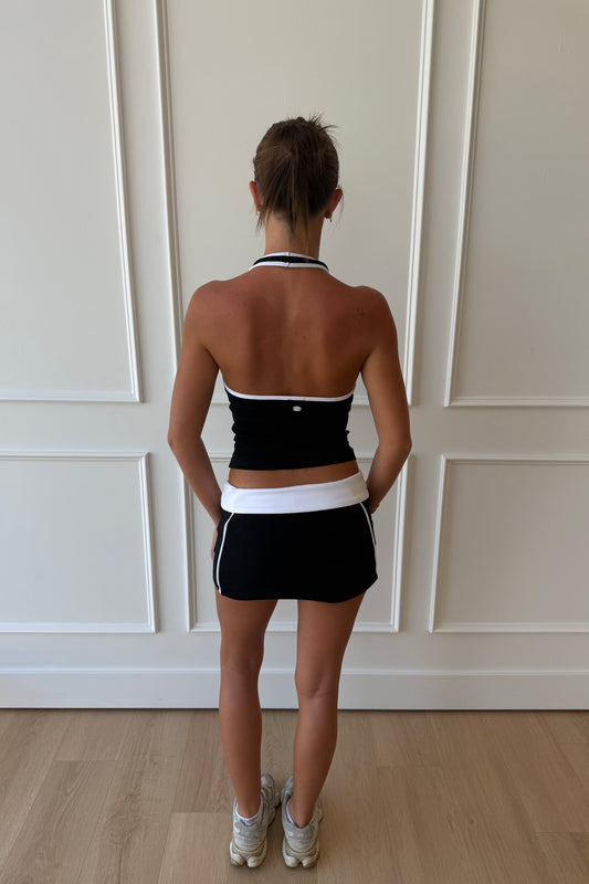Courtside Halter Tank - Black