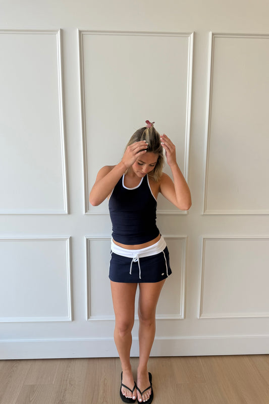 Courtside Mini Skirt - Navy