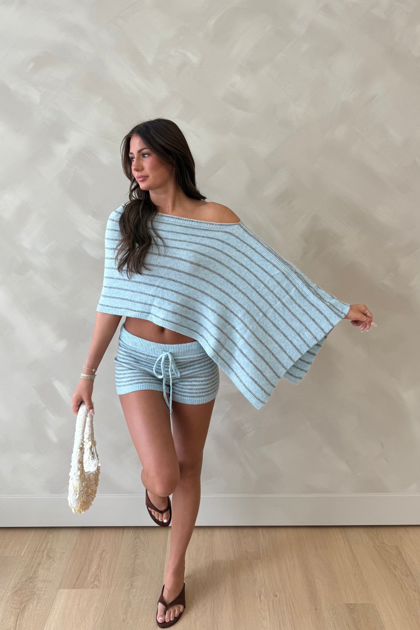 Sol Poncho Set In Blue