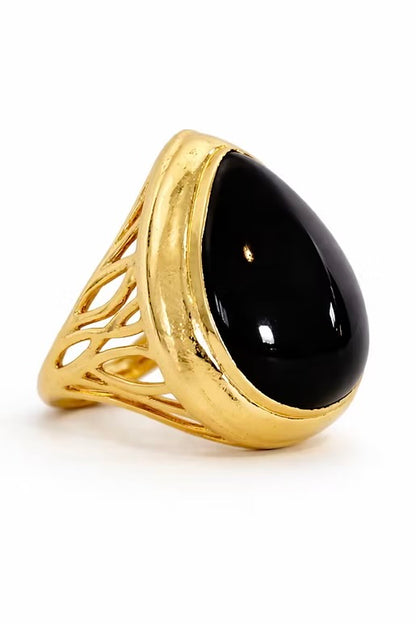 Tear Drop Ring - Black Onyx