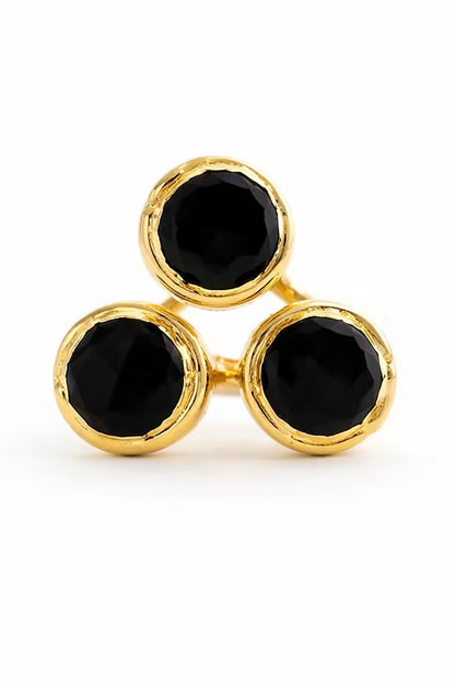 Triple Pearl Ring - Black Onyx