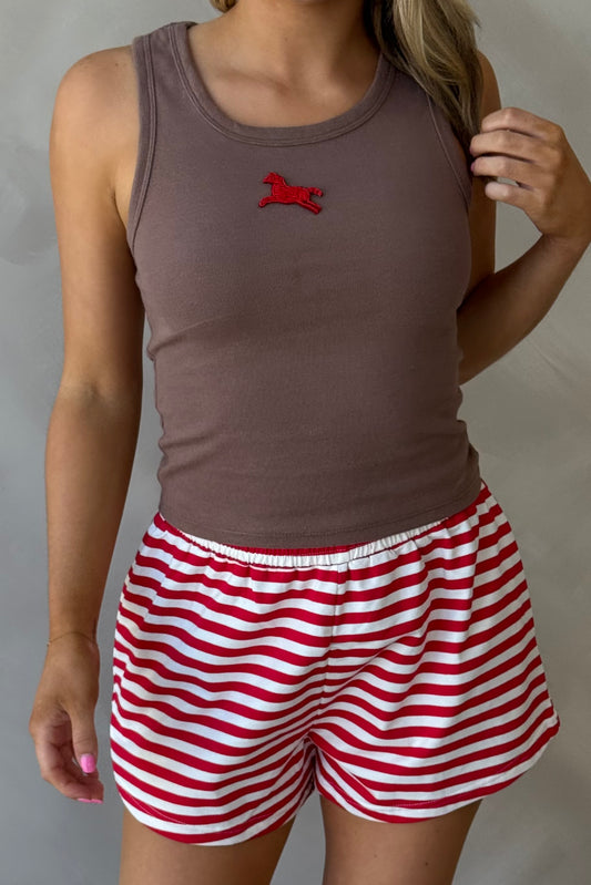 Harbor Stripe Short in Red