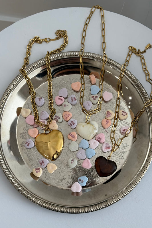 Harlow Heart Necklace - Brown