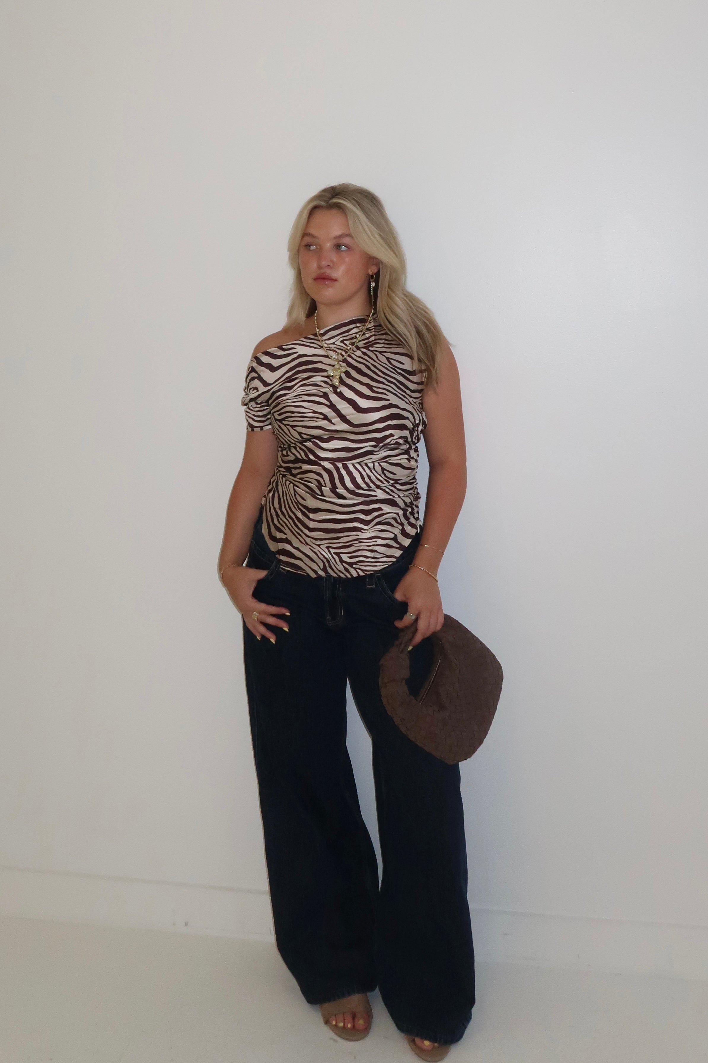 アパルトモン　Lisière Zebra Blouse Zebra Print Asymmetrical Draped Neck Blouse – Dose of Heaven Boutique