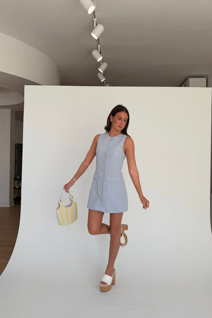 Blue Blossom Mini Dress