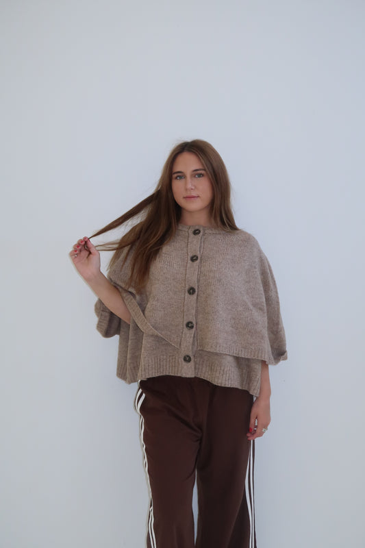 The Cape Cardigan in Taupe