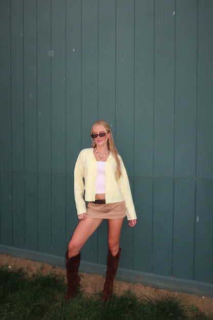 Essential Cardigan in Yellow
