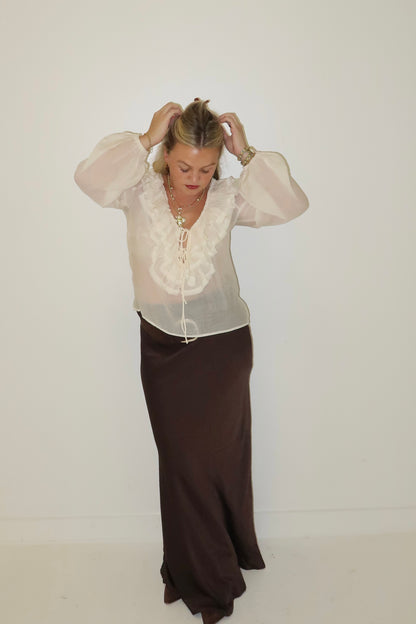 Ruffle Muse Blouse - Cream