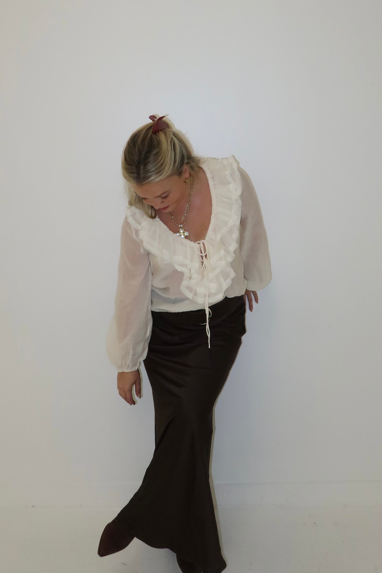 Ruffle Muse Blouse - Cream