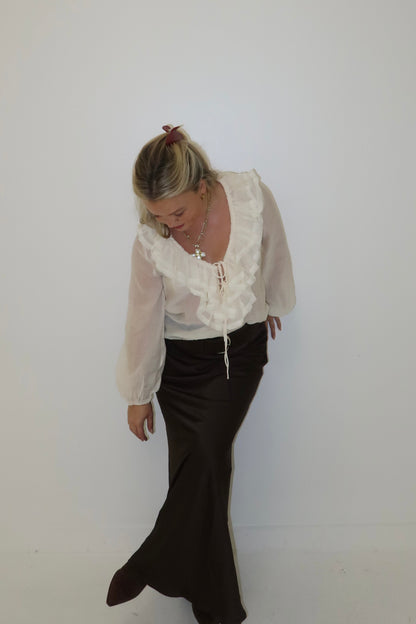 Ruffle Muse Blouse - Cream