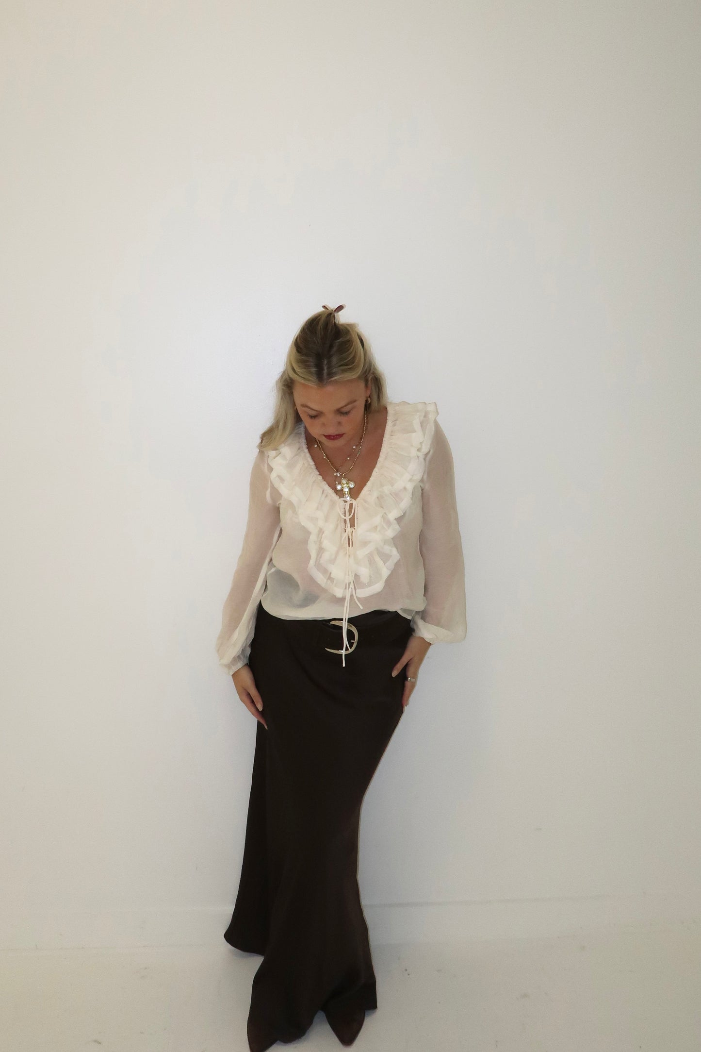 Ruffle Muse Blouse - Cream